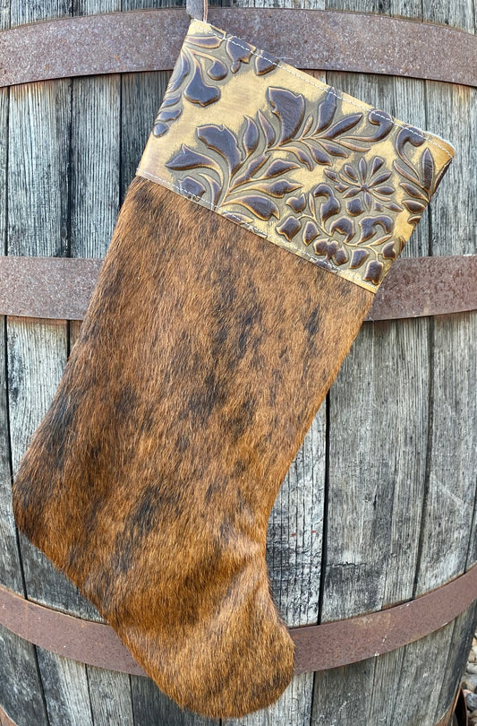 Cowhide Christmas Stocking