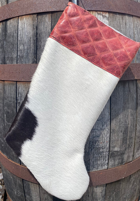 Cowhide Christmas Stocking