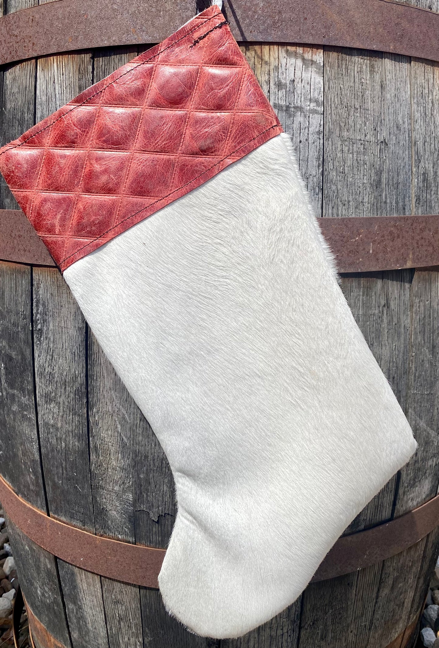 Cowhide Christmas Stocking