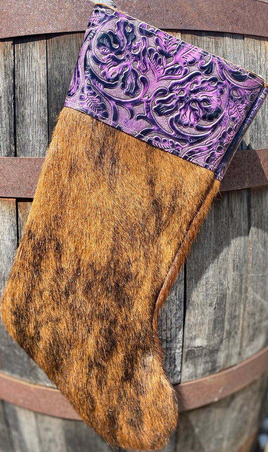 Cowhide Christmas Stocking