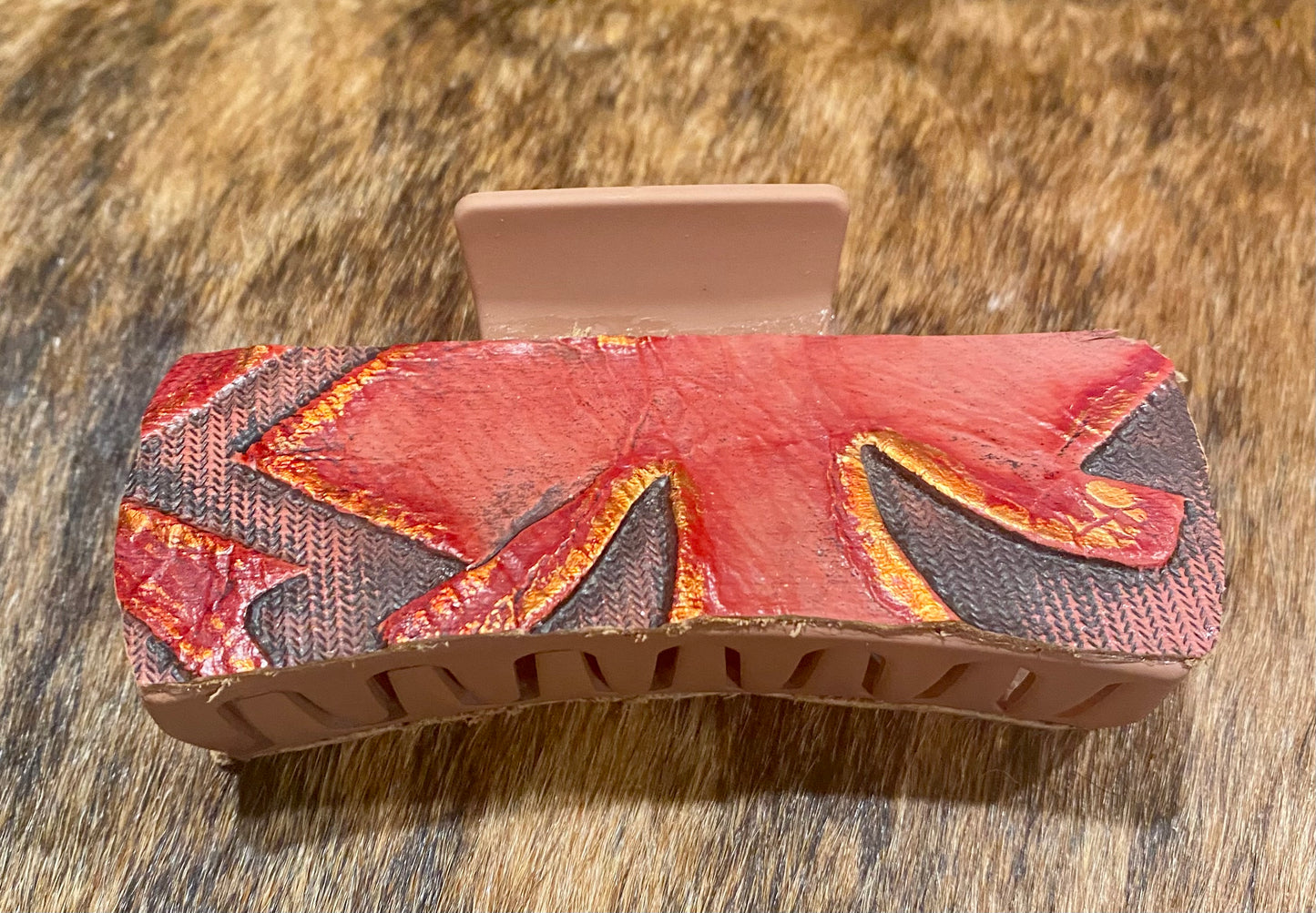 Leather Covered Hair Clips