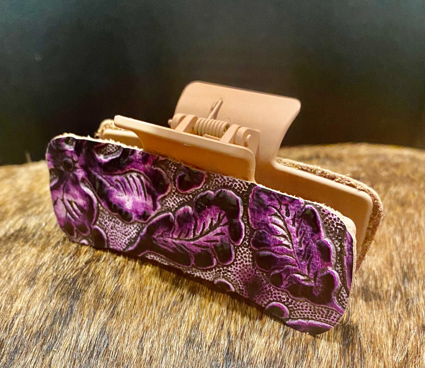Leather Covered Hair Clips