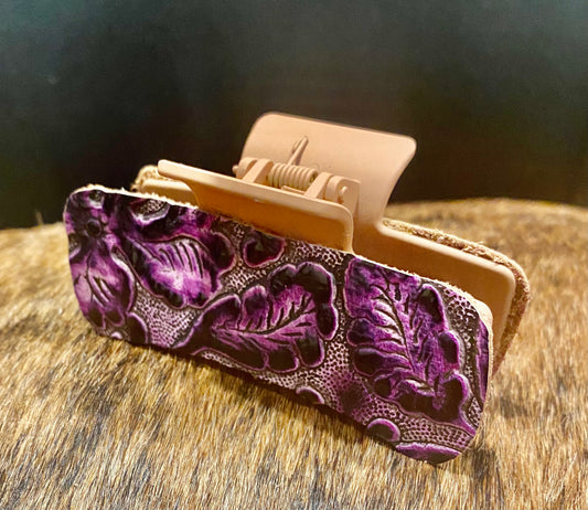 Leather Covered Hair Clips