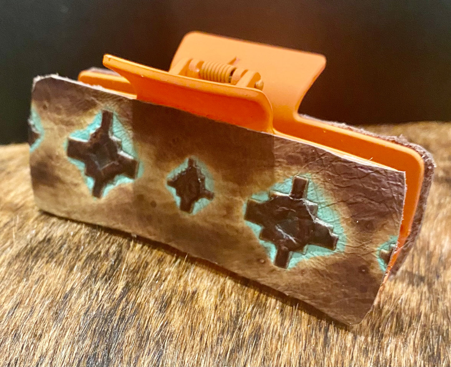 Leather Covered Hair Clips
