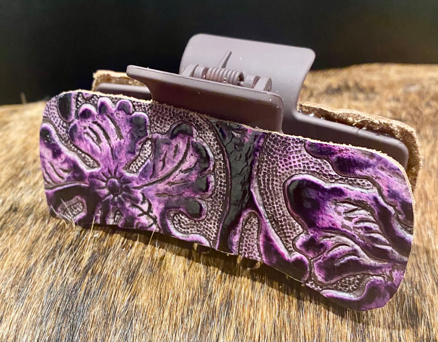 Leather Covered Hair Clips