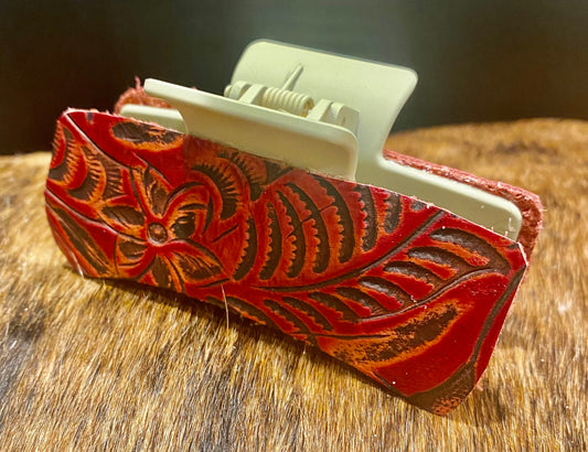 Leather Covered Hair Clips