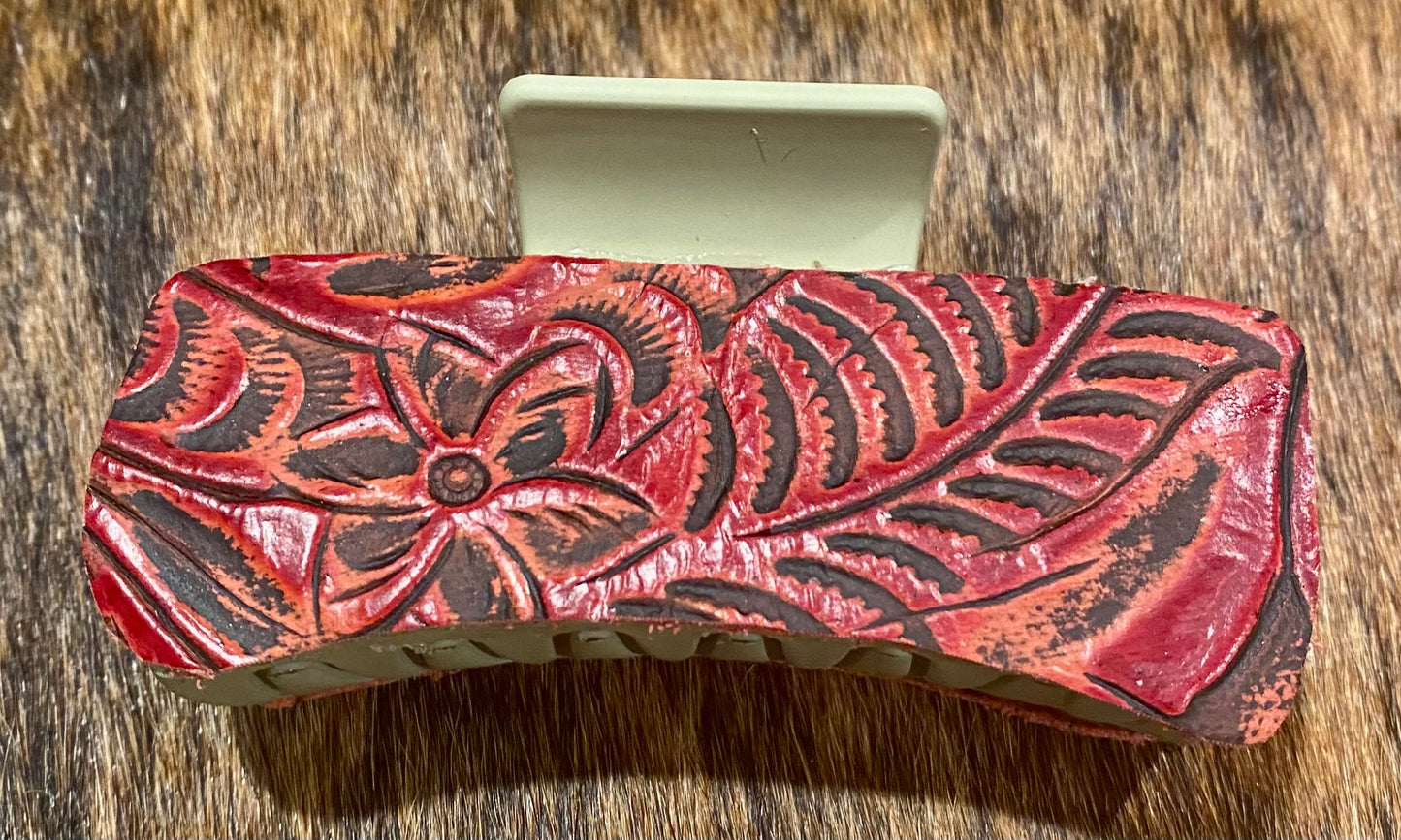 Leather Covered Hair Clips