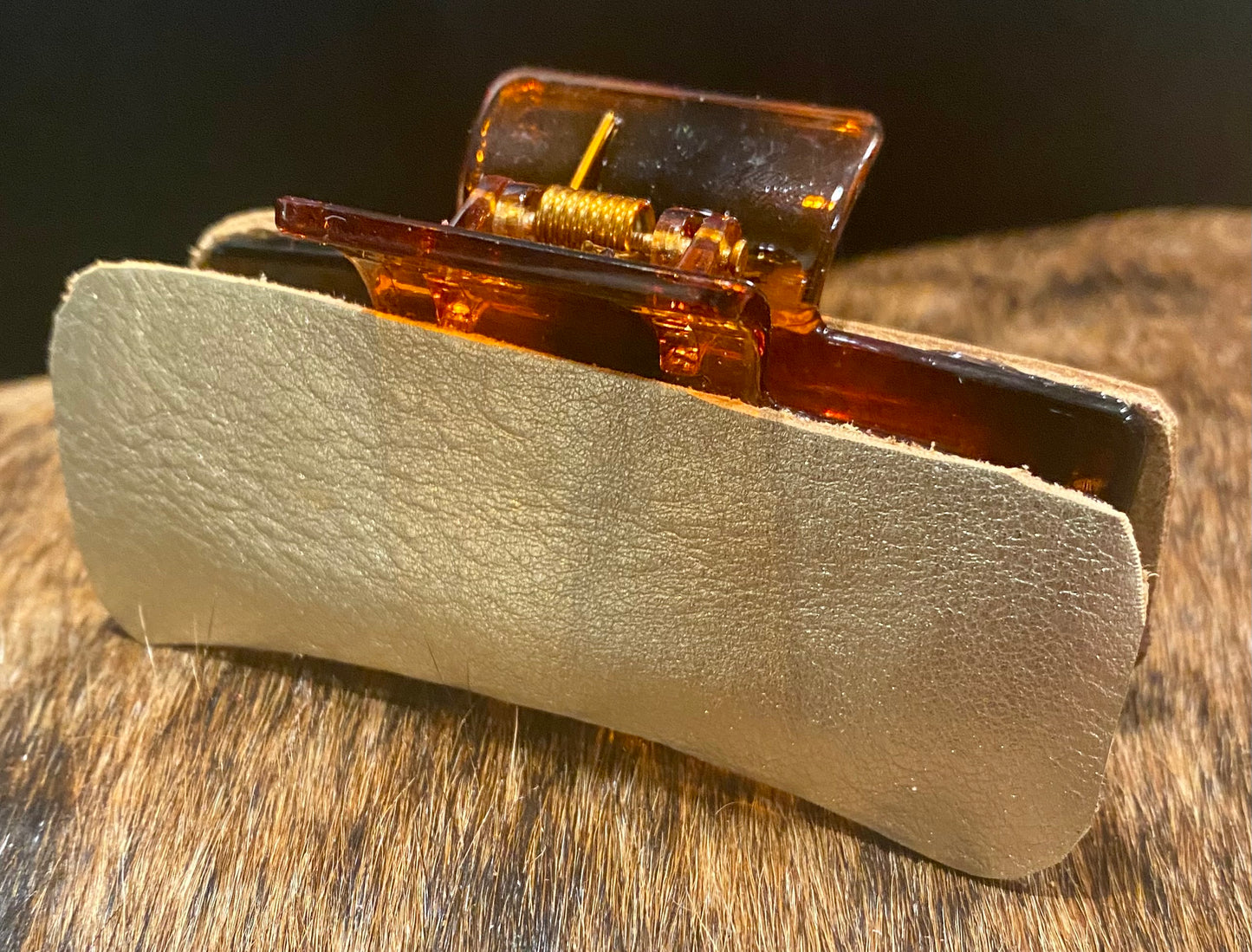 Leather Covered Hair Clips