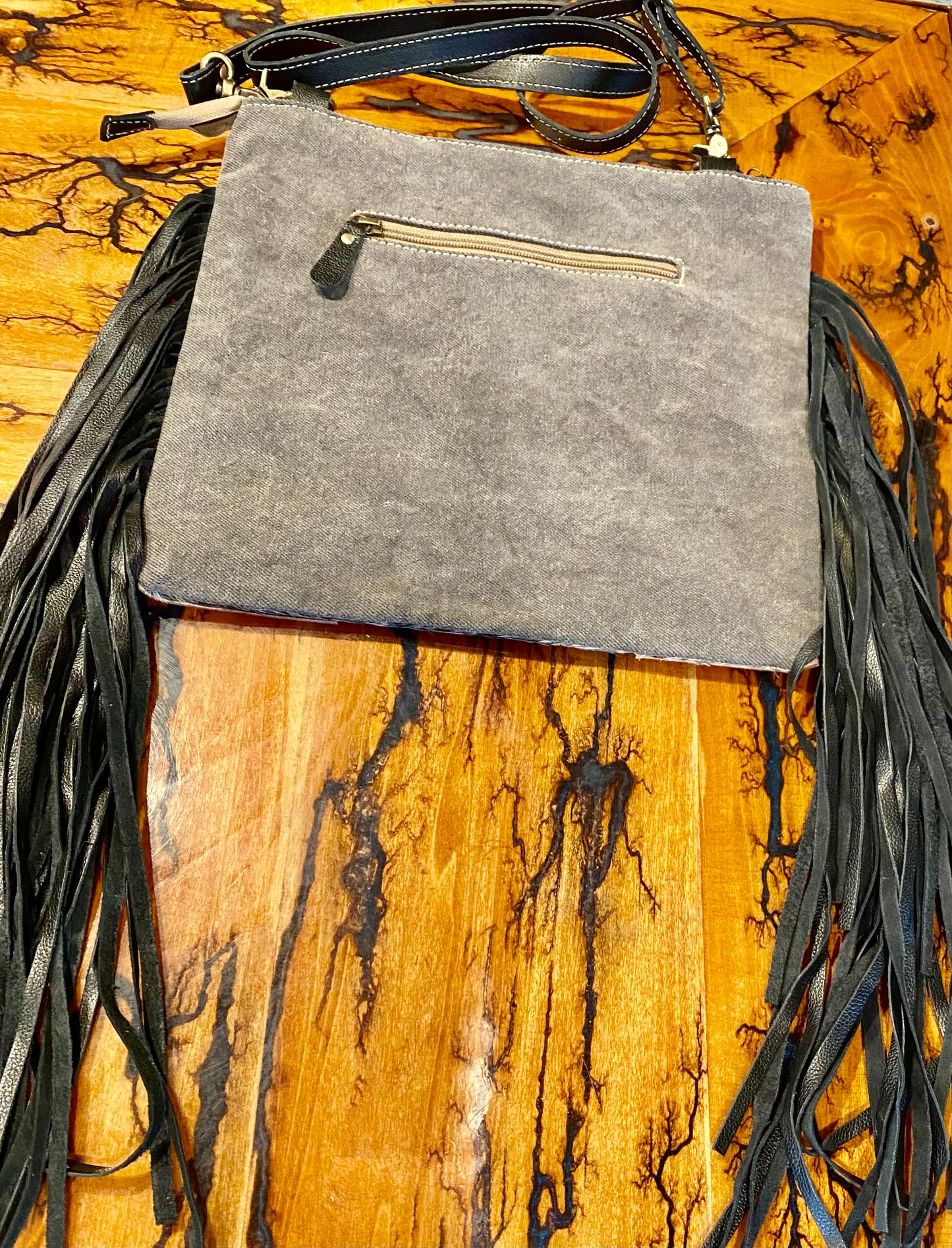 Cowhide and Tooled Leather bag