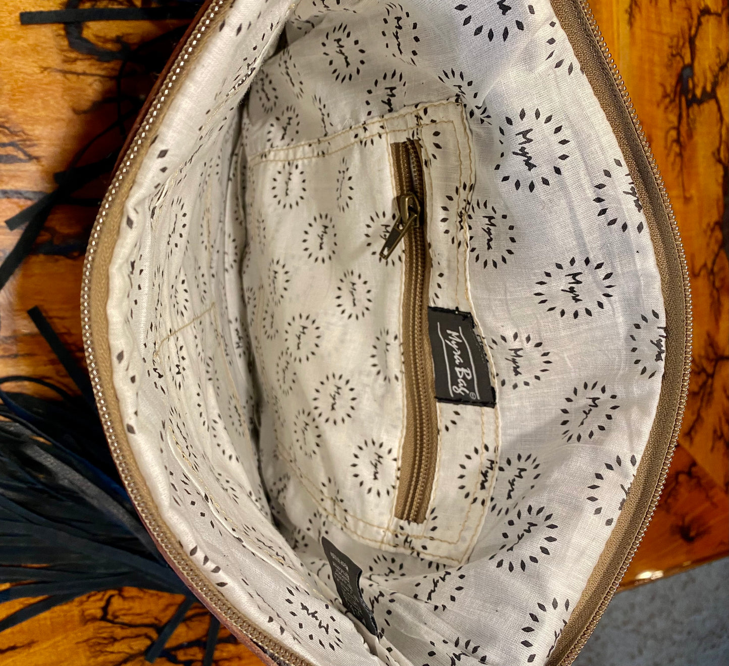 Cowhide and Tooled Leather bag