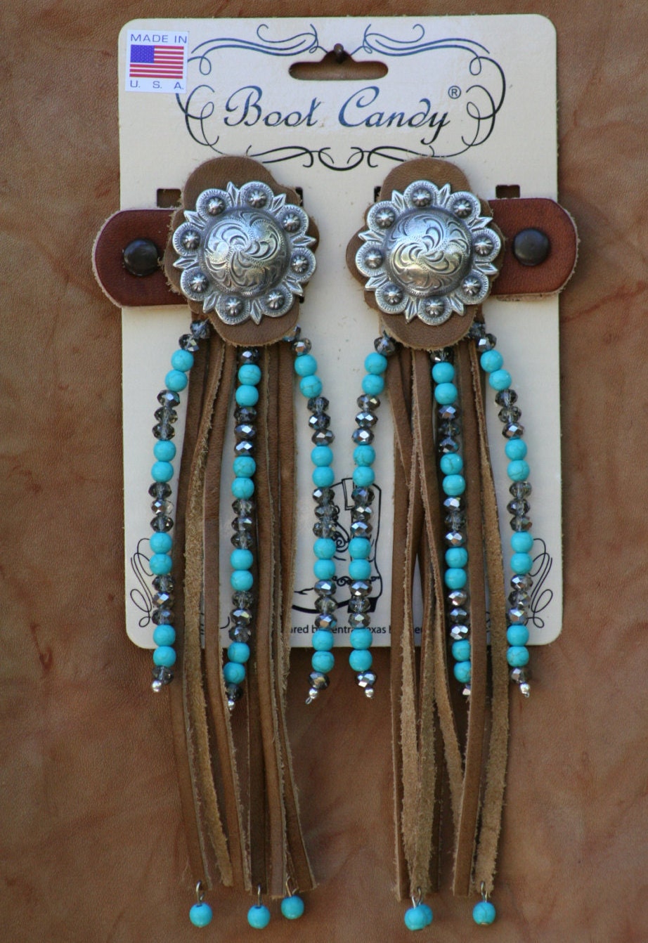 Boot Candy Toppers Turquoise Tips