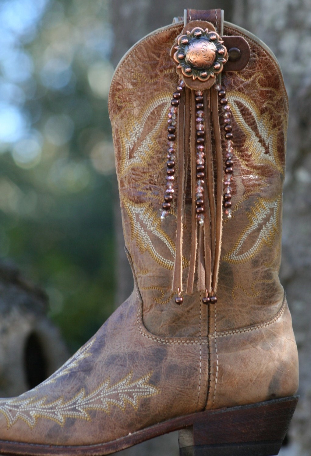 Boot Candy Toppers Copper Tips and Fringe