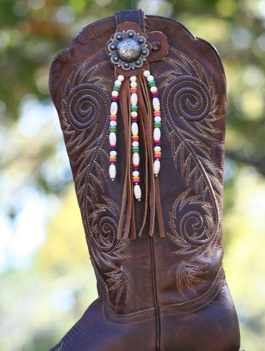 Boot Candy Toppers   White Aztec influenced design