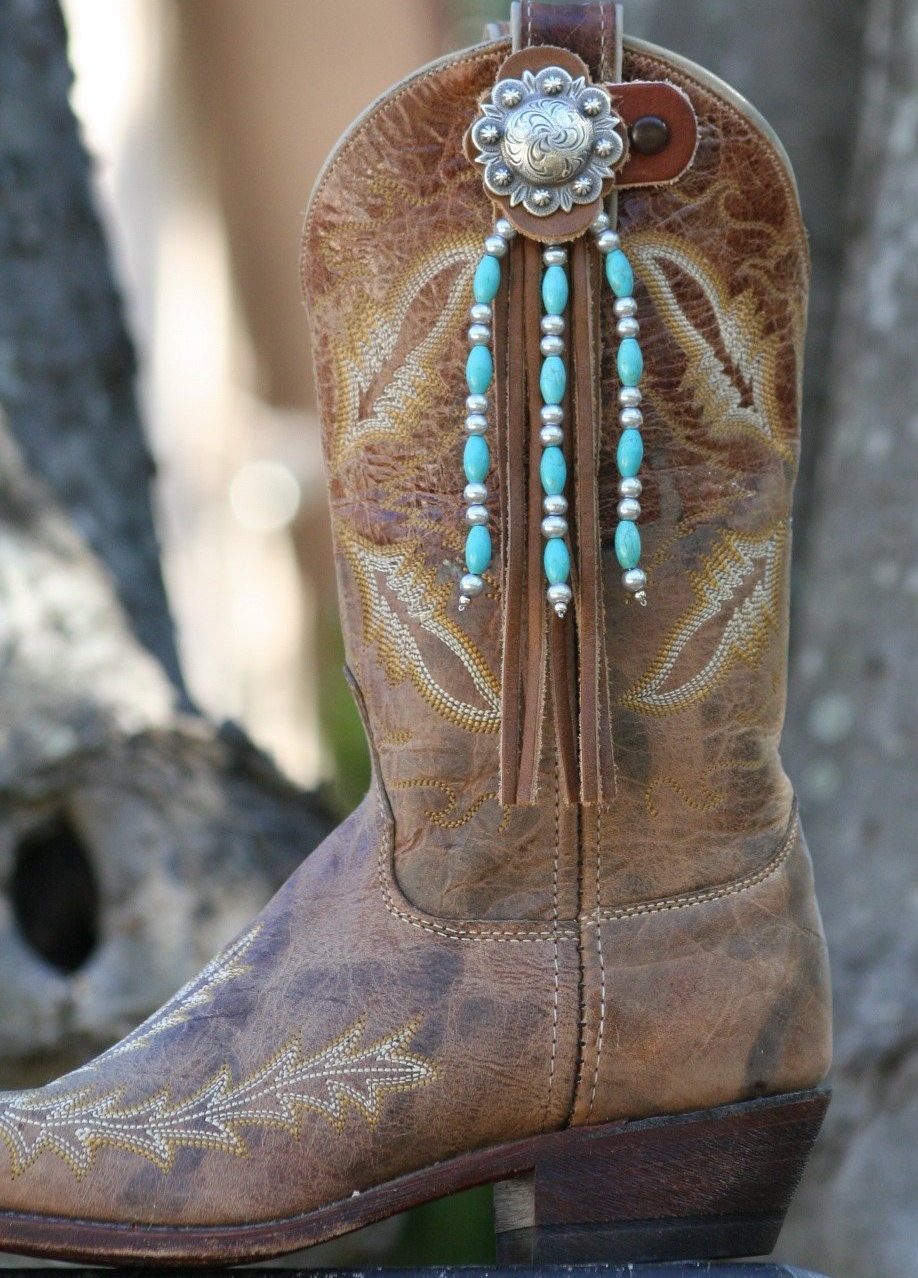 Boot Candy Toppers Turquoise and Silver