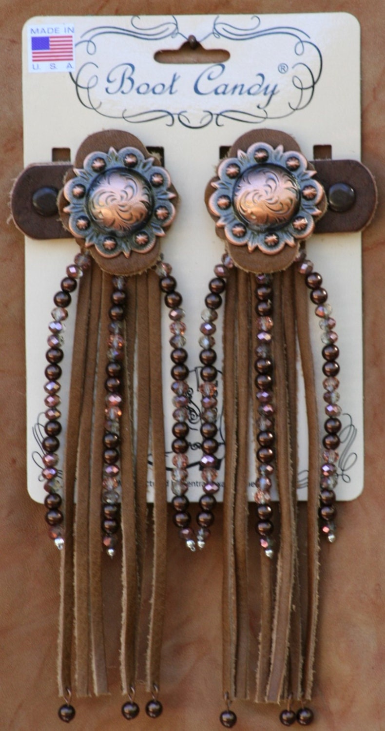 Boot Candy Toppers Copper Tips and Fringe