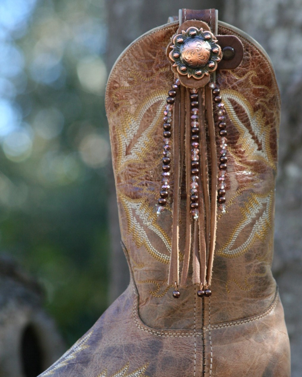 Boot Candy Toppers Copper Tips and Fringe