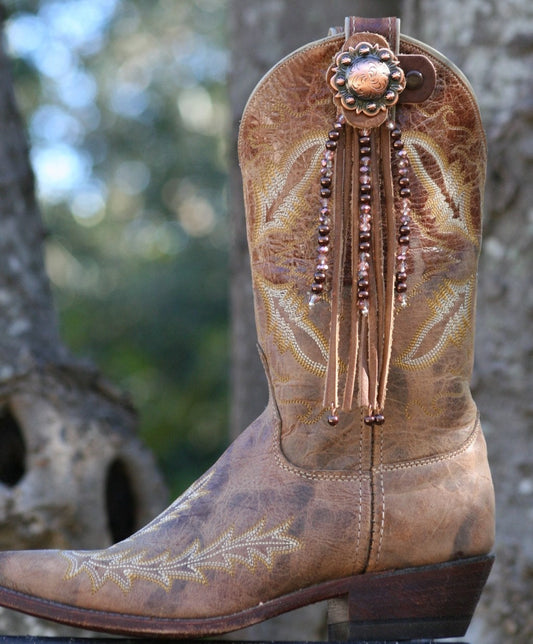 Boot Candy Toppers    Copper Tips and Fringe
