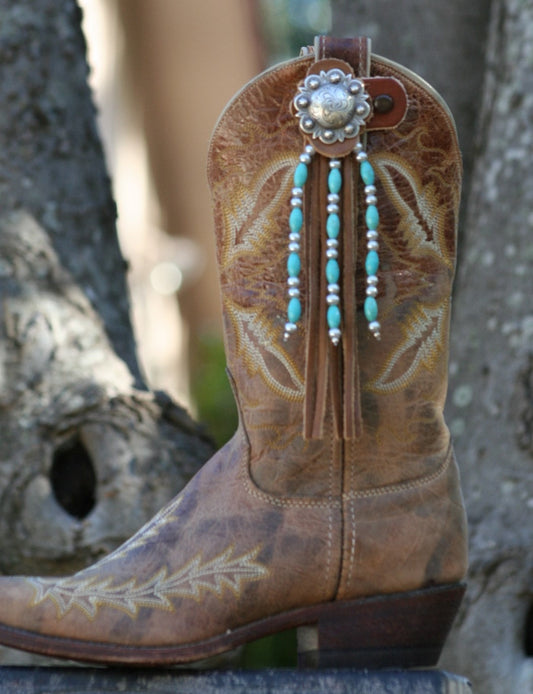 Boot Candy Toppers Turquoise and Silver