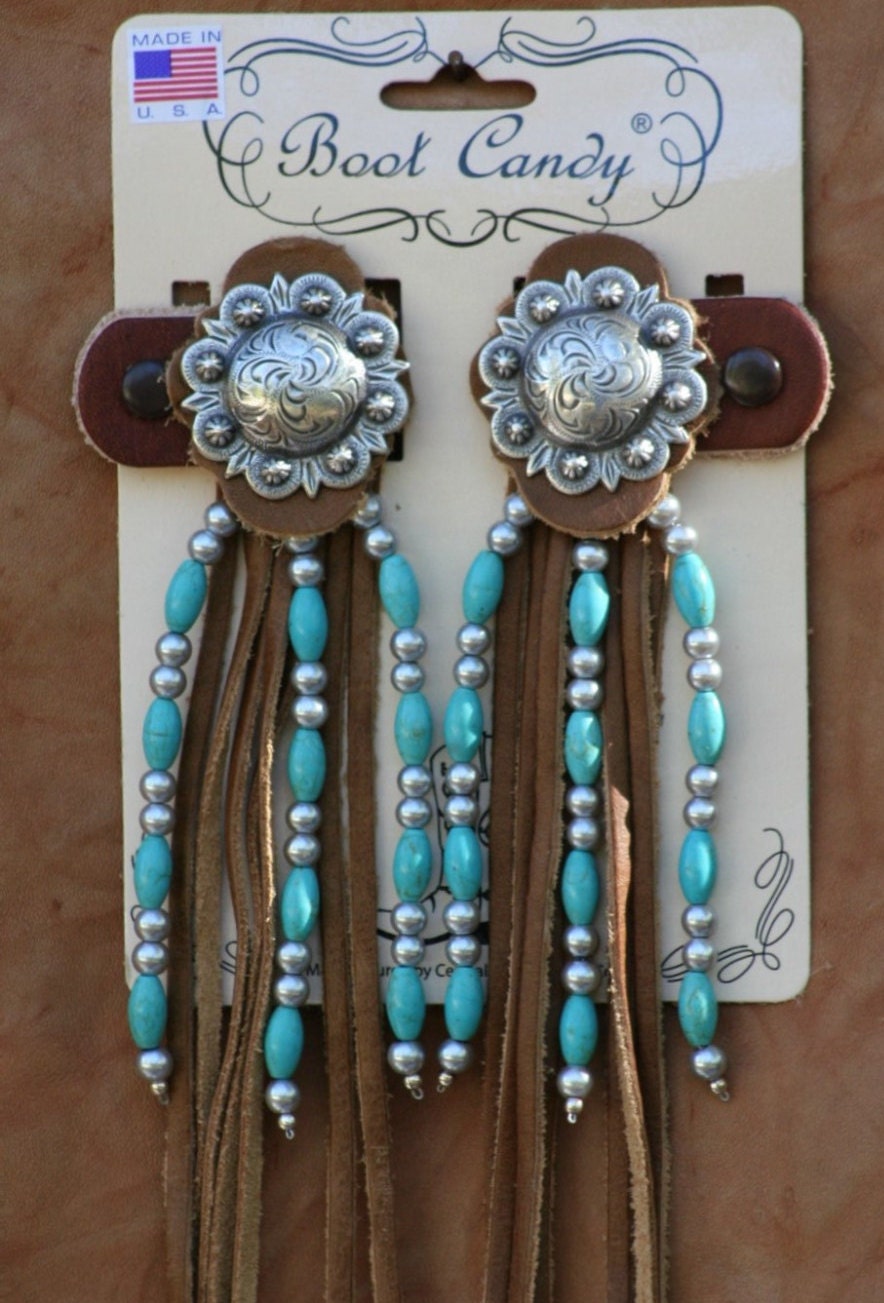 Boot Candy Toppers Turquoise and Silver