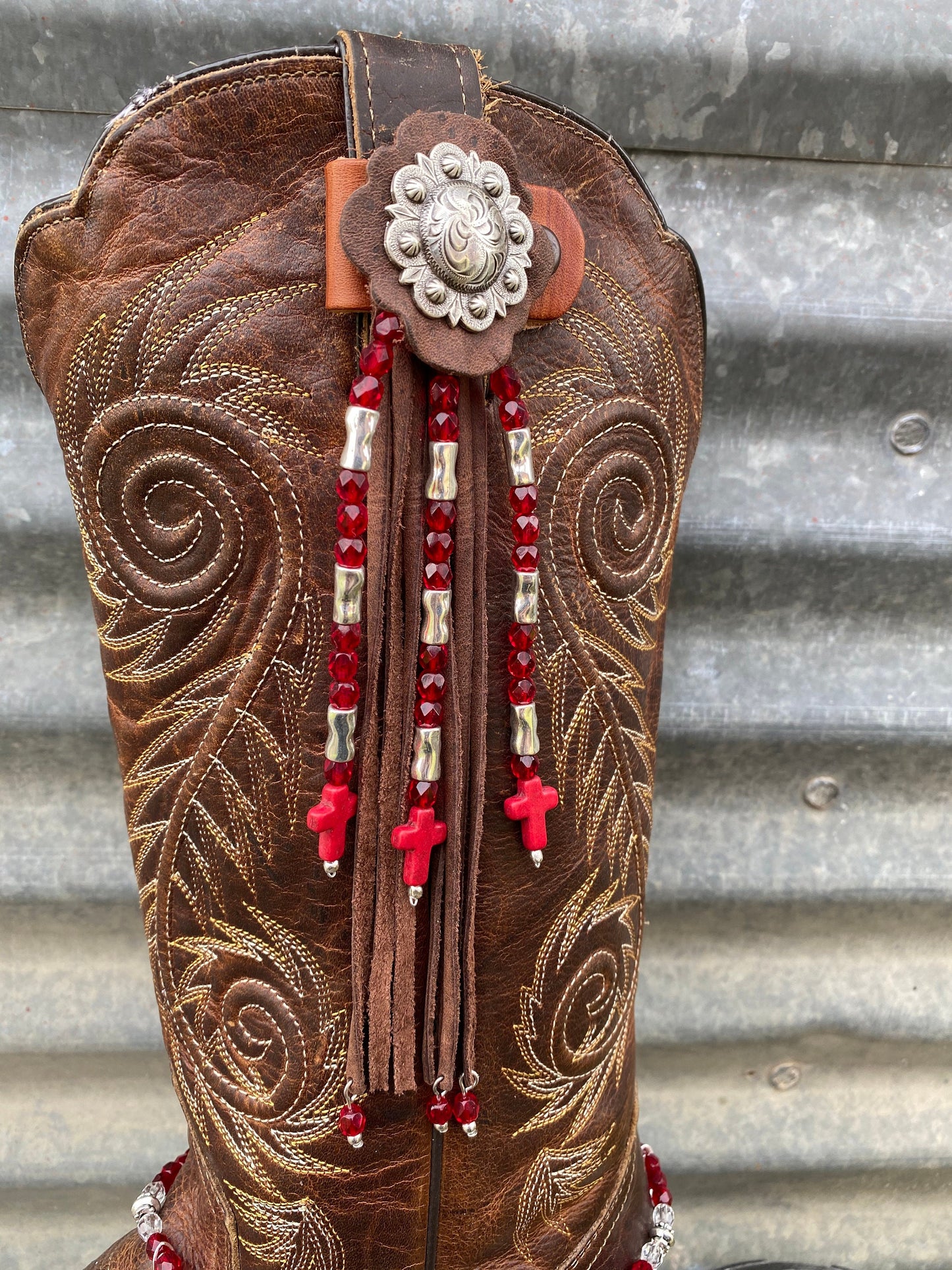 BootCandy Toppers Red Crystals and Crosses