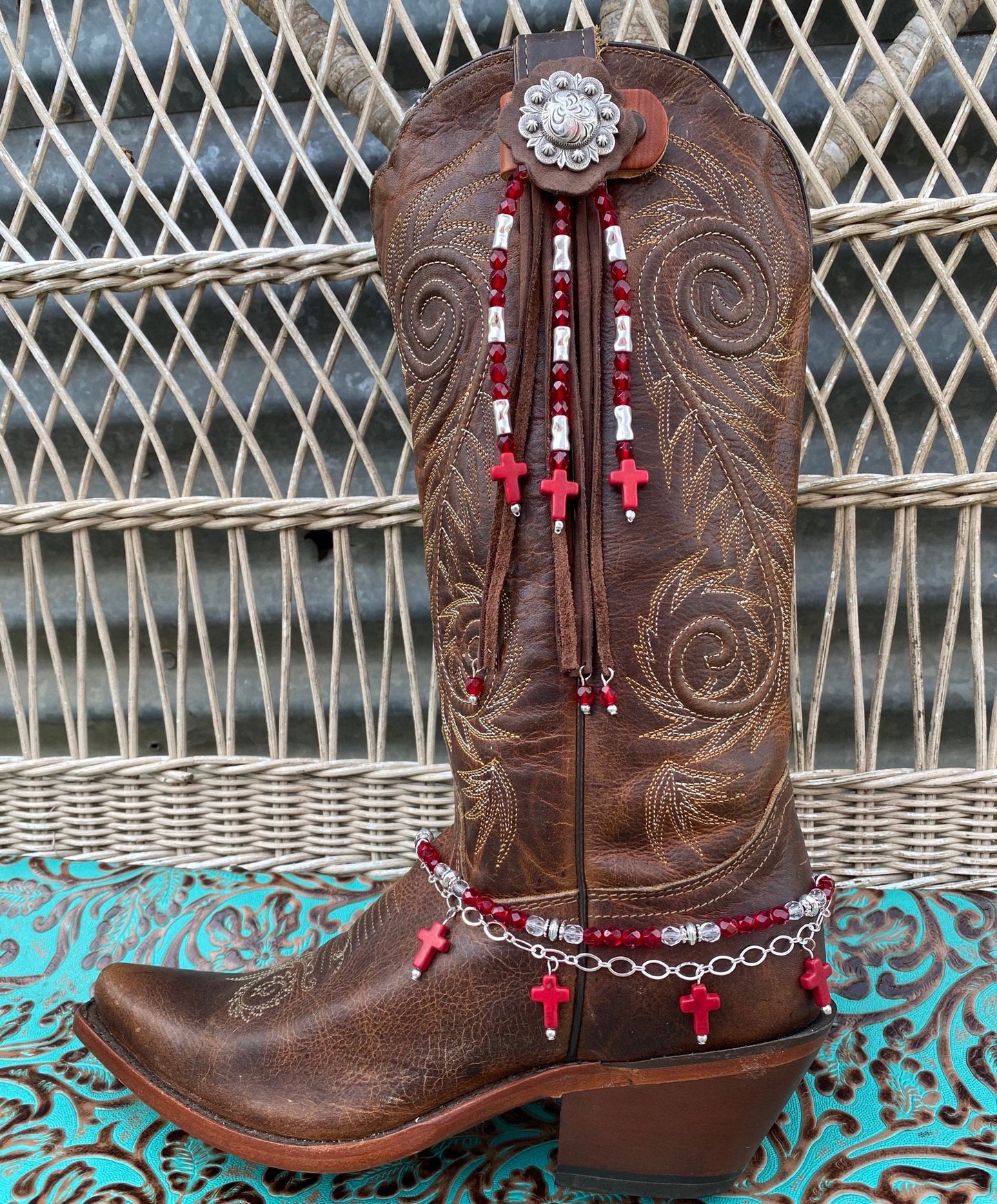 BootCandy Toppers Red Crystals and Crosses