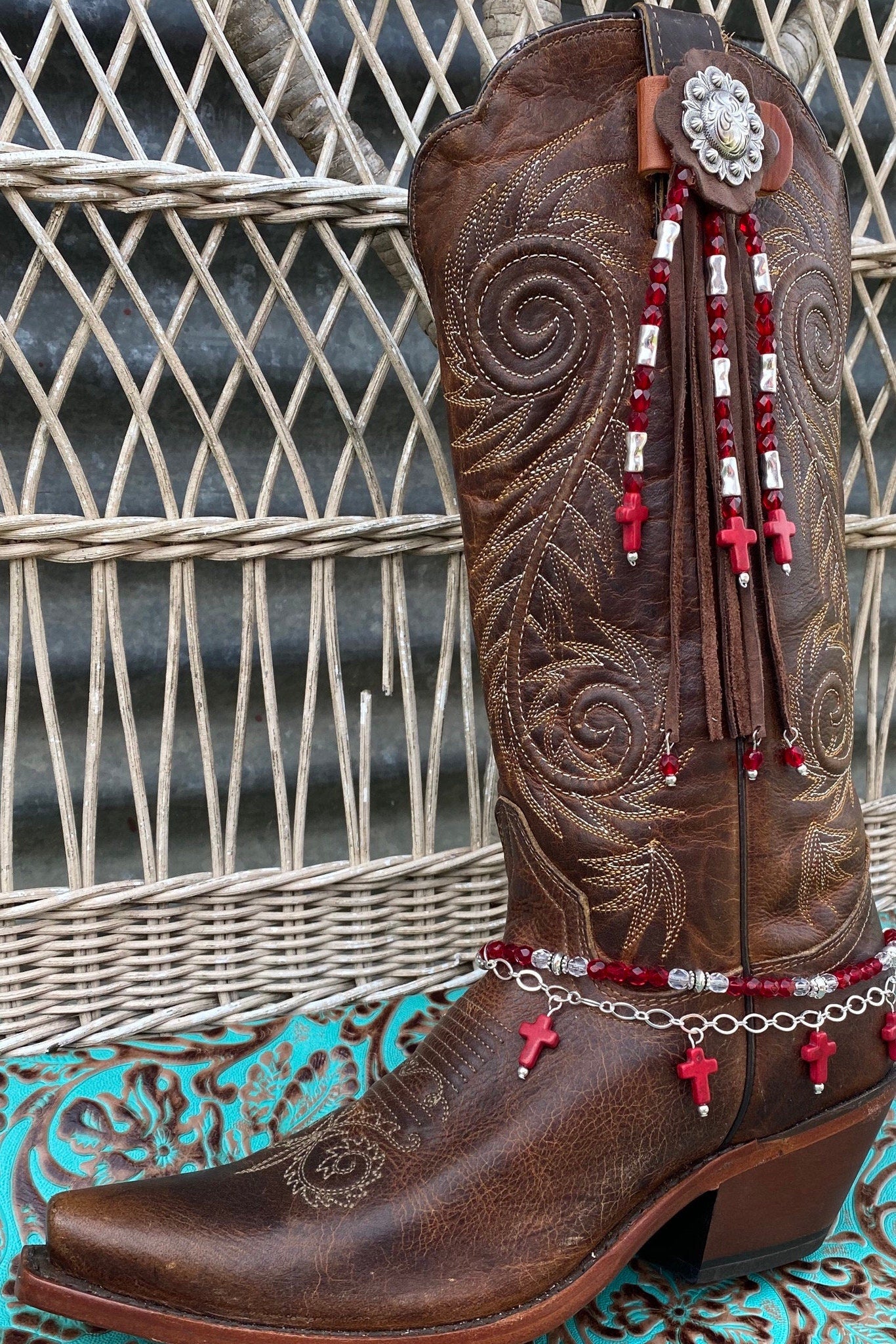 BootCandy Toppers Red Crystals and Crosses