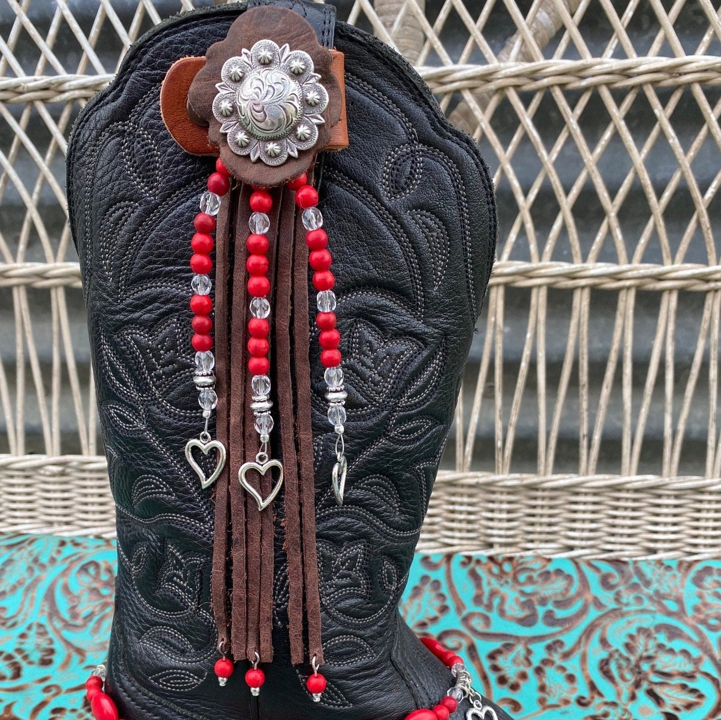 BootCandy Toppers Red beads with Hearts