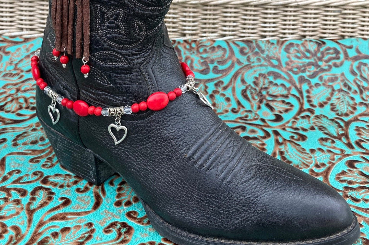 BootCandy Bracelet Red Ovals with Hearts