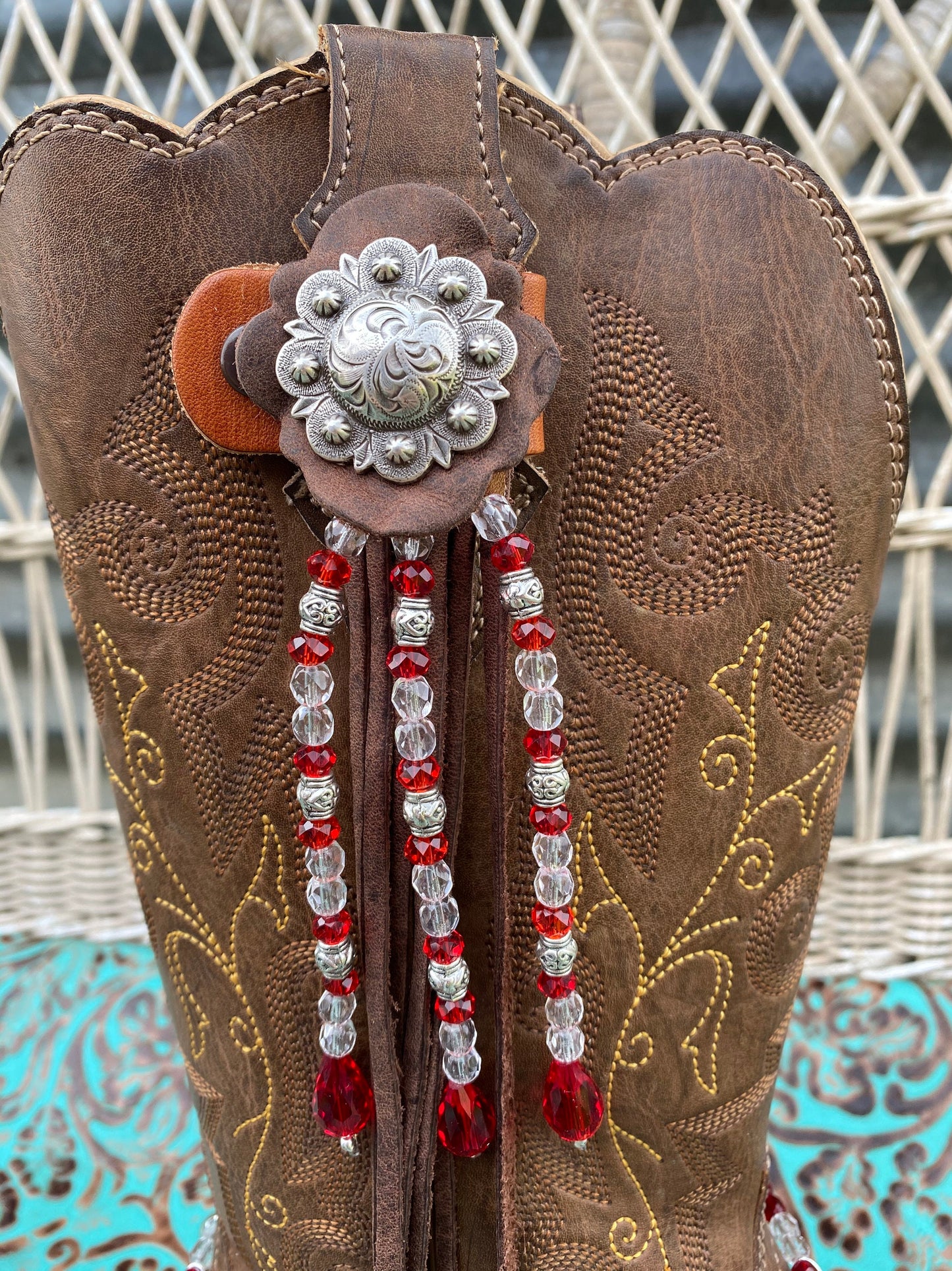 BootCandy Toppers Red Crystals and Teardrops