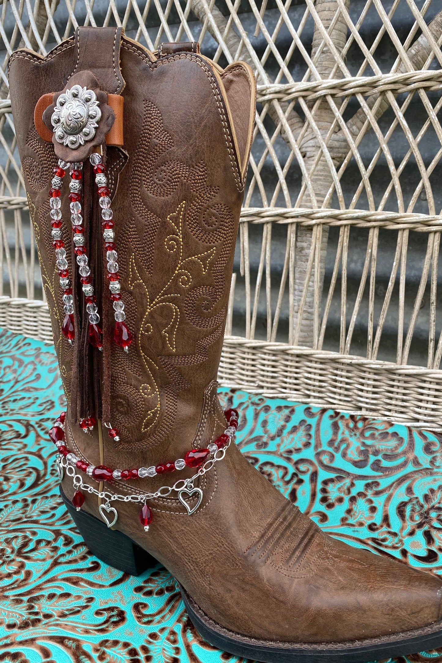 BootCandy Toppers Red Crystals and Teardrops