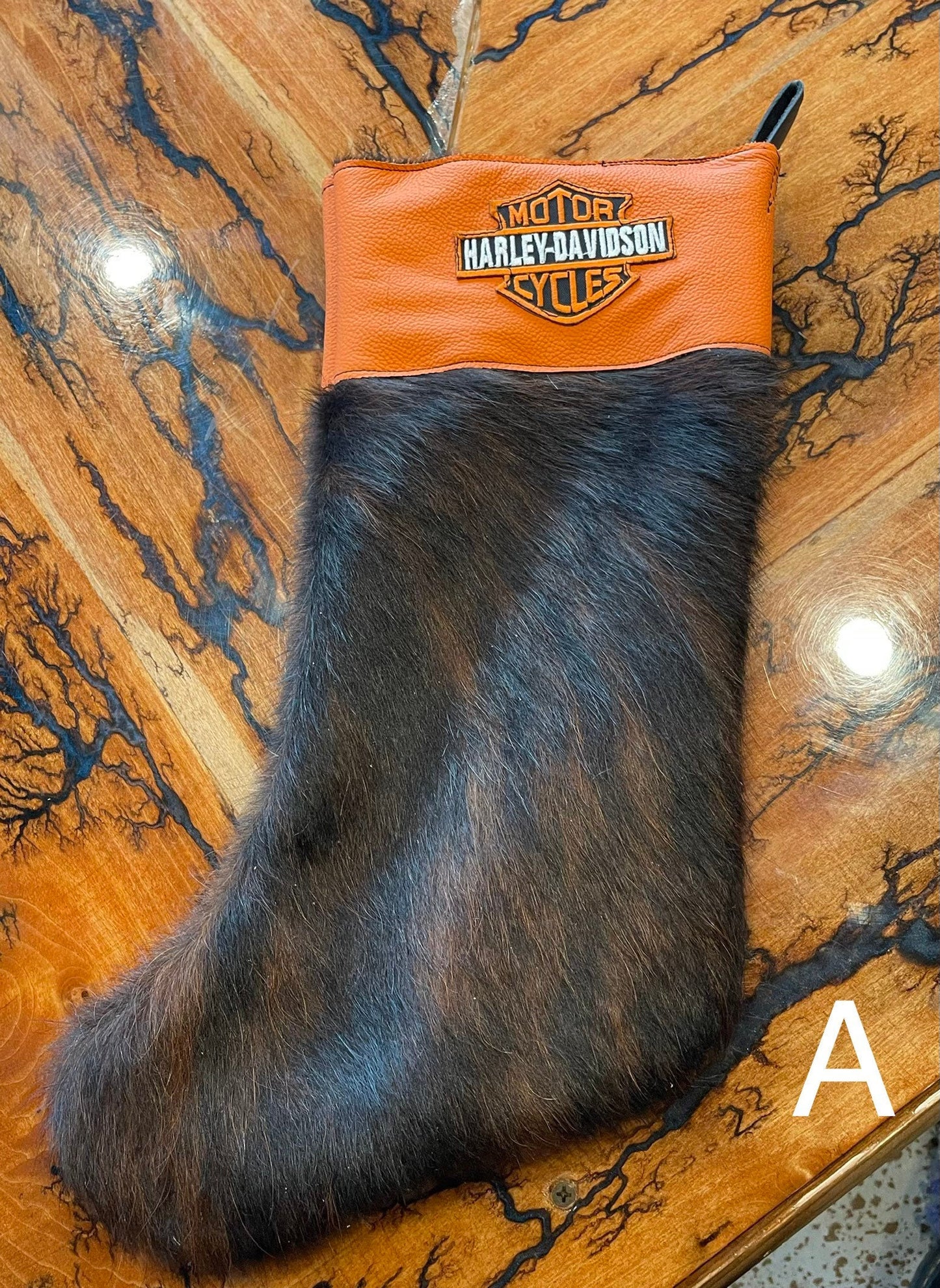 Harley Davidson Cowhide Christmas Stockings