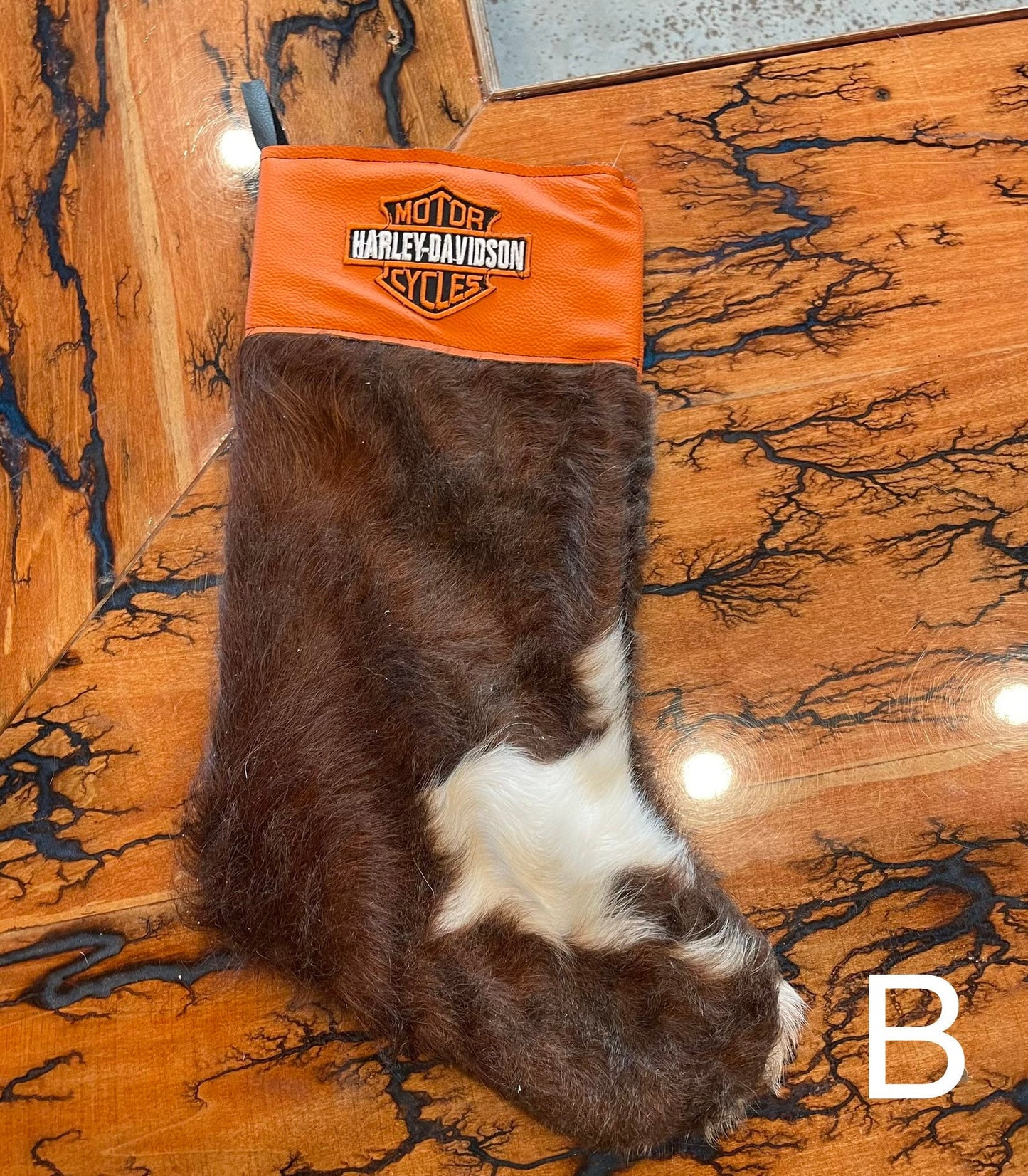 Harley Davidson Cowhide Christmas Stockings