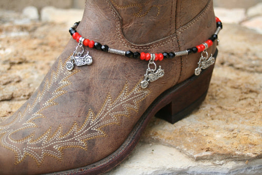 Boot Candy Biker Orange and Black Cruiser  608141   Boot Jewelry-Boot Bling-Boot Bracelet-Boot Accessories