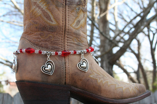 Boot Candy SweetHearts of the Rodeo in Red   608145  Boot Jewelry-Boot Bling-Boot Bracelet-Boot Accessories