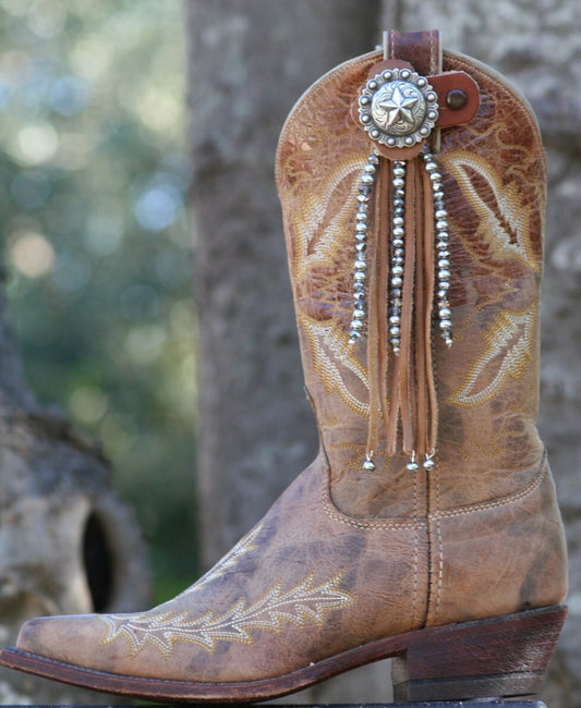 Boot Candy Toppers    Silver Beads with Silver Tips