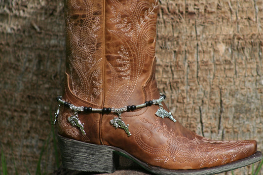 Boot Candy Guns & Roses in Black and Clear Crystals   608167  Boot Jewelry-Boot Bling-Boot Bracelet-Boot Accessories